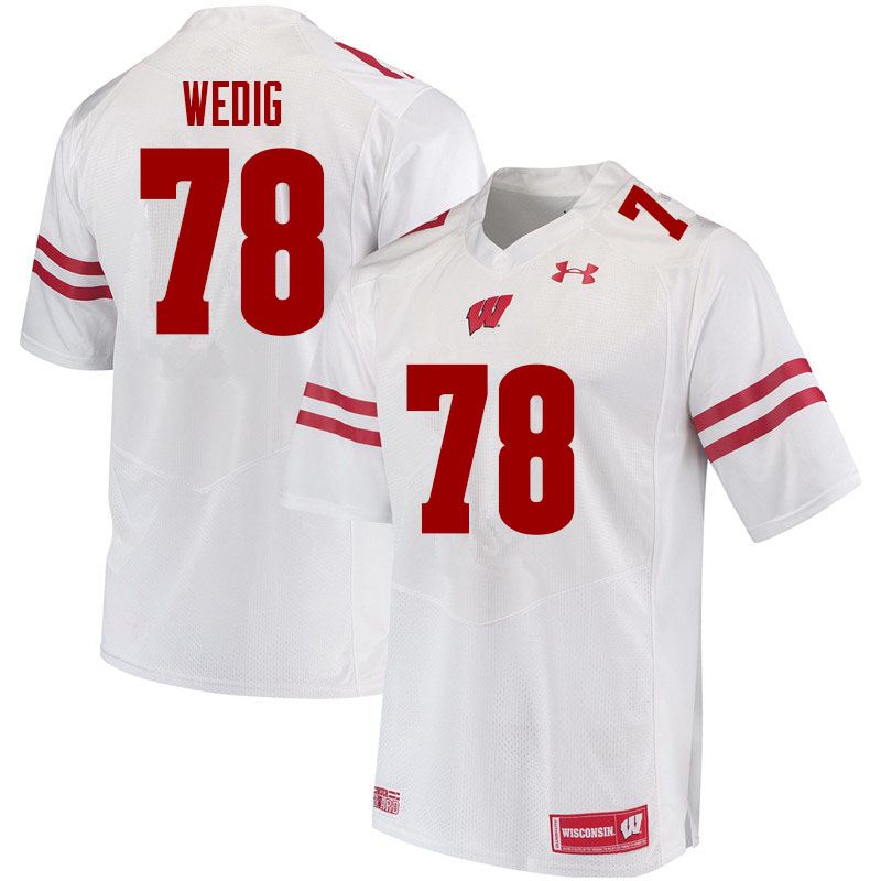 Men #78 Trey Wedig Wisconsin Badgers College Football Jerseys Sale-White - Click Image to Close